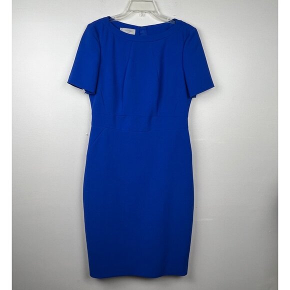 Hobbs London Women's Blue Short Sleeve Structured Sheath Dress Size 8 - Picture 1 of 7